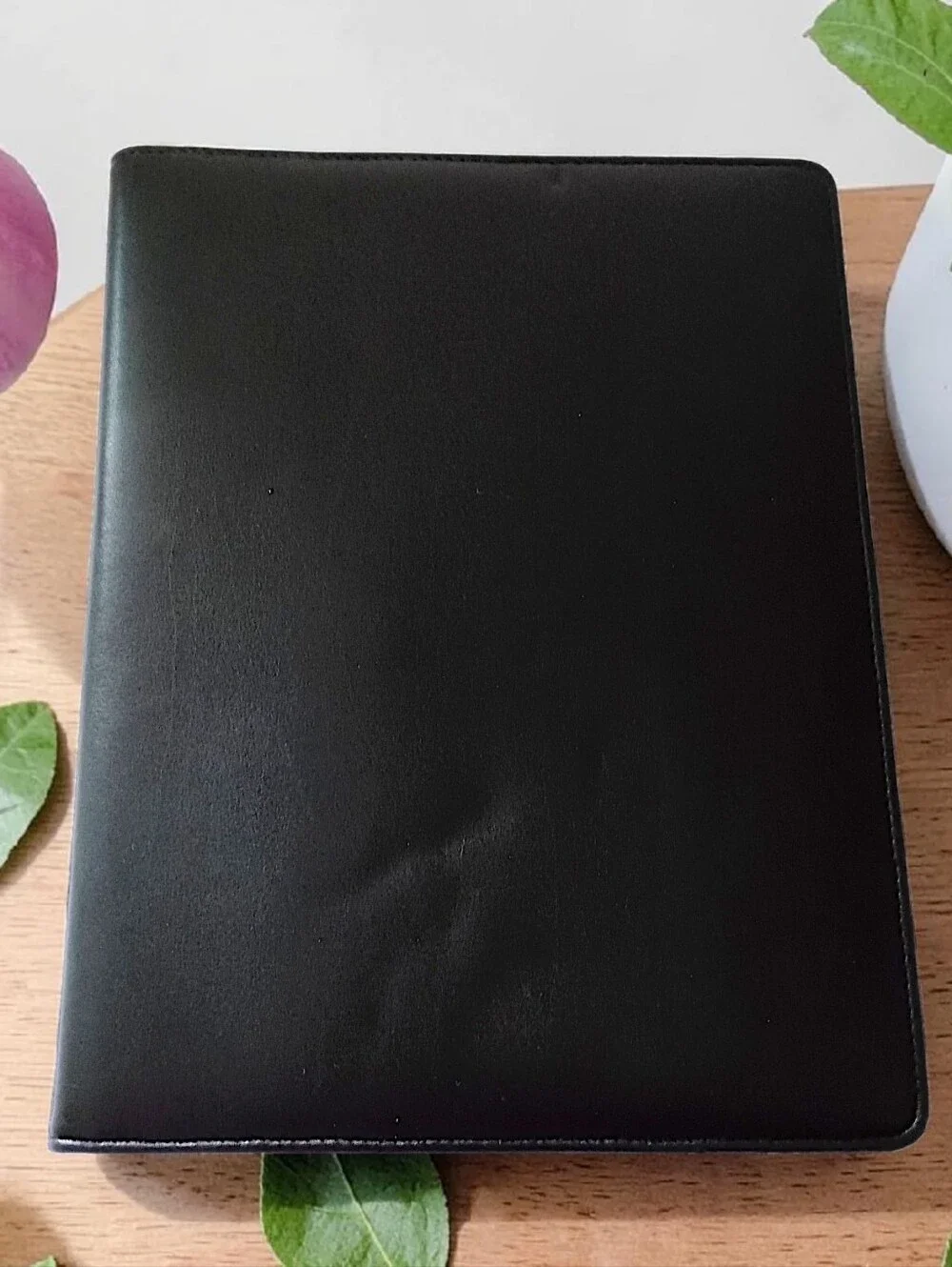 Buxton Leather Padfolio Portfolio Folder Organizer Refillable Notepad Black